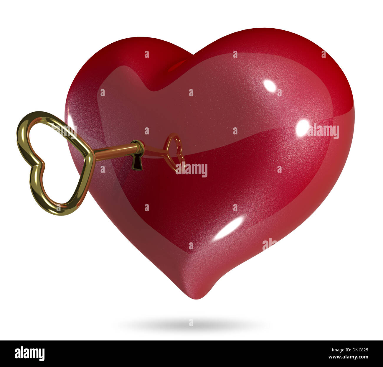3d illustration symbolic red heart on a white background Stock Photo ...