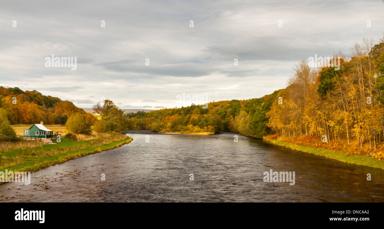 River Spey at Black Boat, Ballindalloch, Speyside, Scotland. Stock Photo