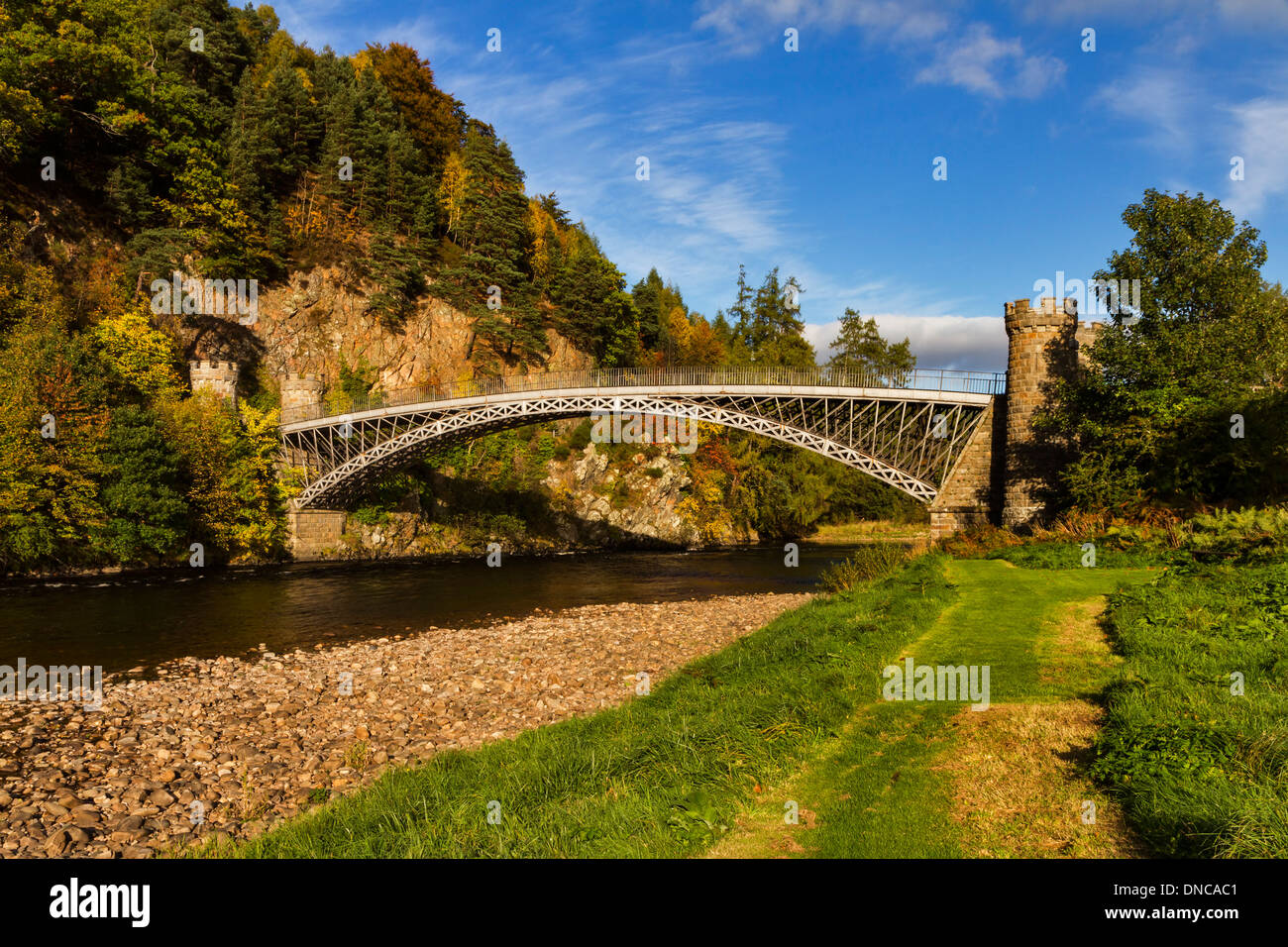 Craigellachie Bridge in Autumn Stock Photo