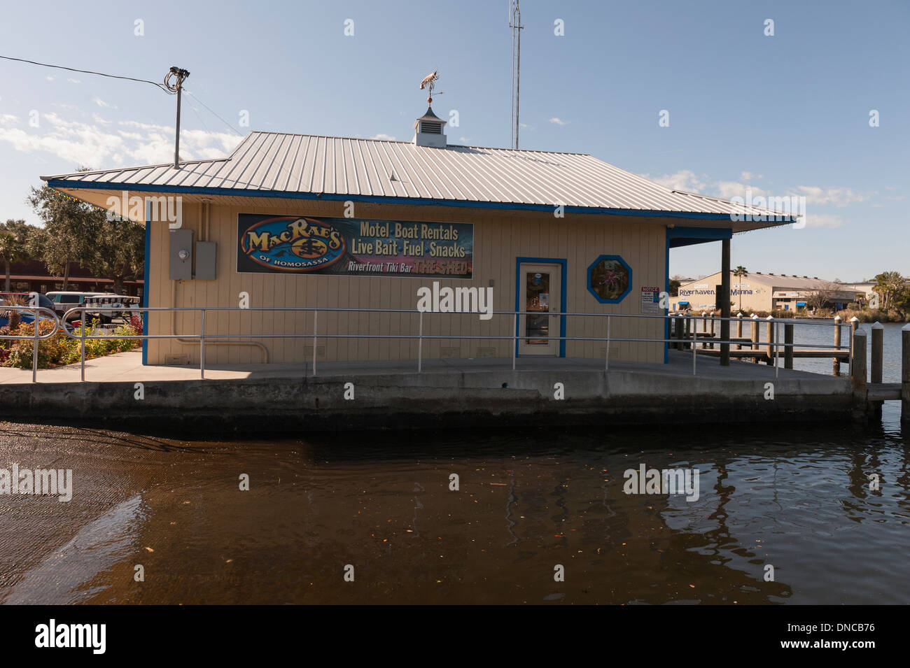 A boat launch ramp at a Marina on the Homosassa Springs River in