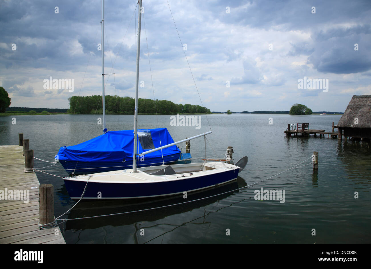 Bosau, pier at Ploener See, lake Ploen, Holsteinische Schweiz, Schleswig-Holstein,  Germany, Europe Stock Photo