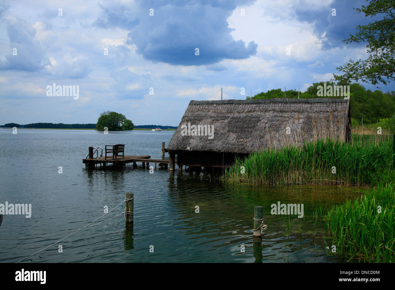 Bosau, boathouse at Ploener See, lake Ploen, Holsteinische Schweiz, Schleswig-Holstein,  Germany, Europe Stock Photo
