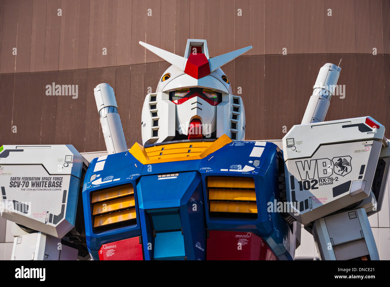 Gundam Replica in Tokyo, Japan. Stock Photo