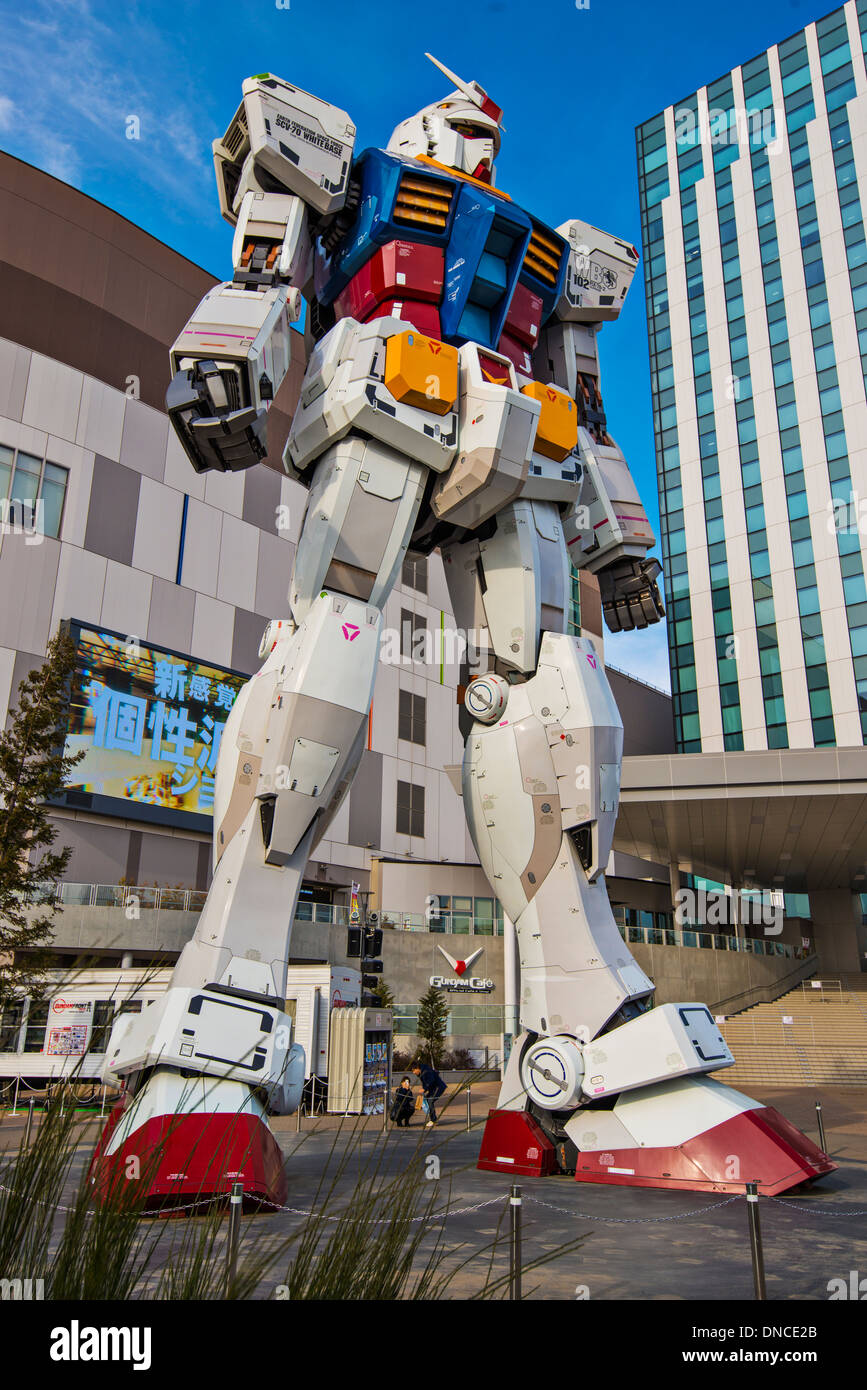 Gundam Replica in Tokyo, Japan. Stock Photo