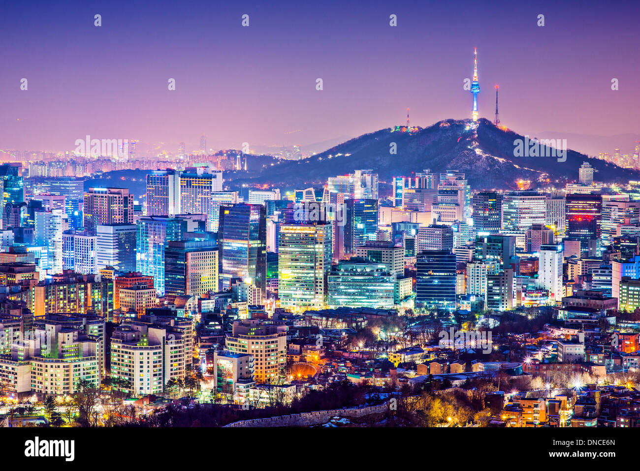 Seoul South Korea City Skyline Nighttime Skyline Stock Photo Alamy