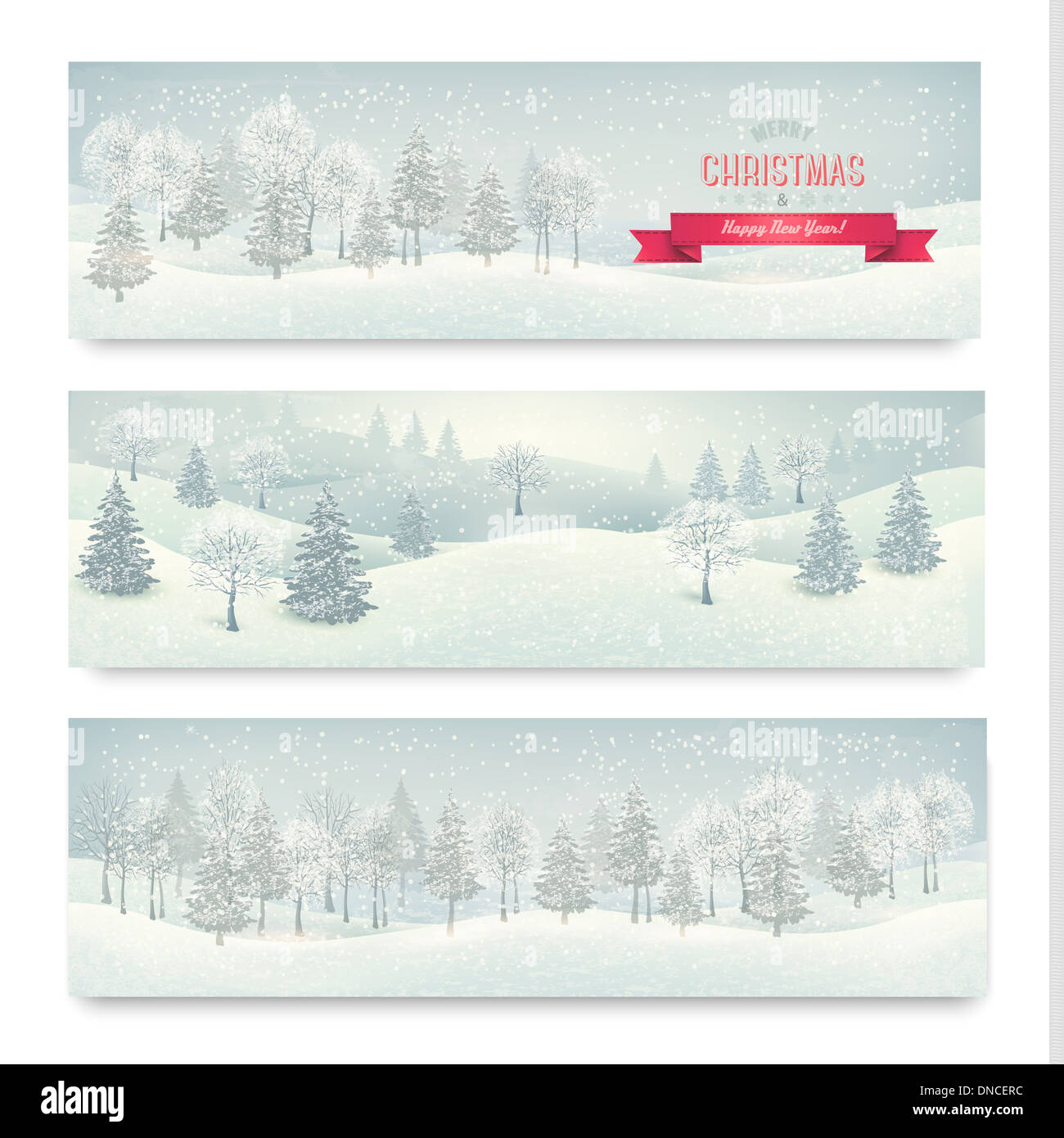 Christmas winter landscape banners Vector Stock Photo - Alamy