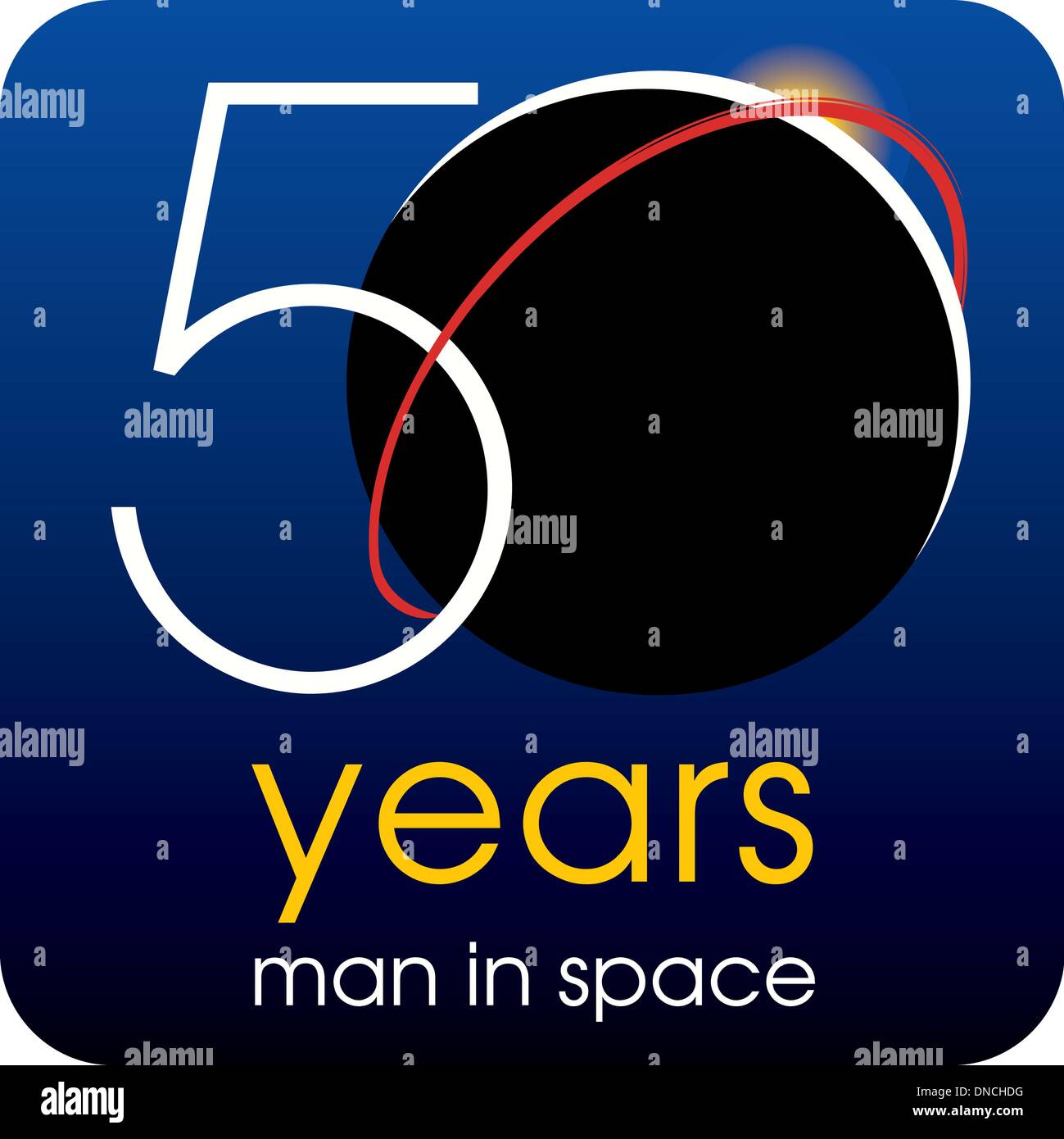 50 years man in space Stock Vector