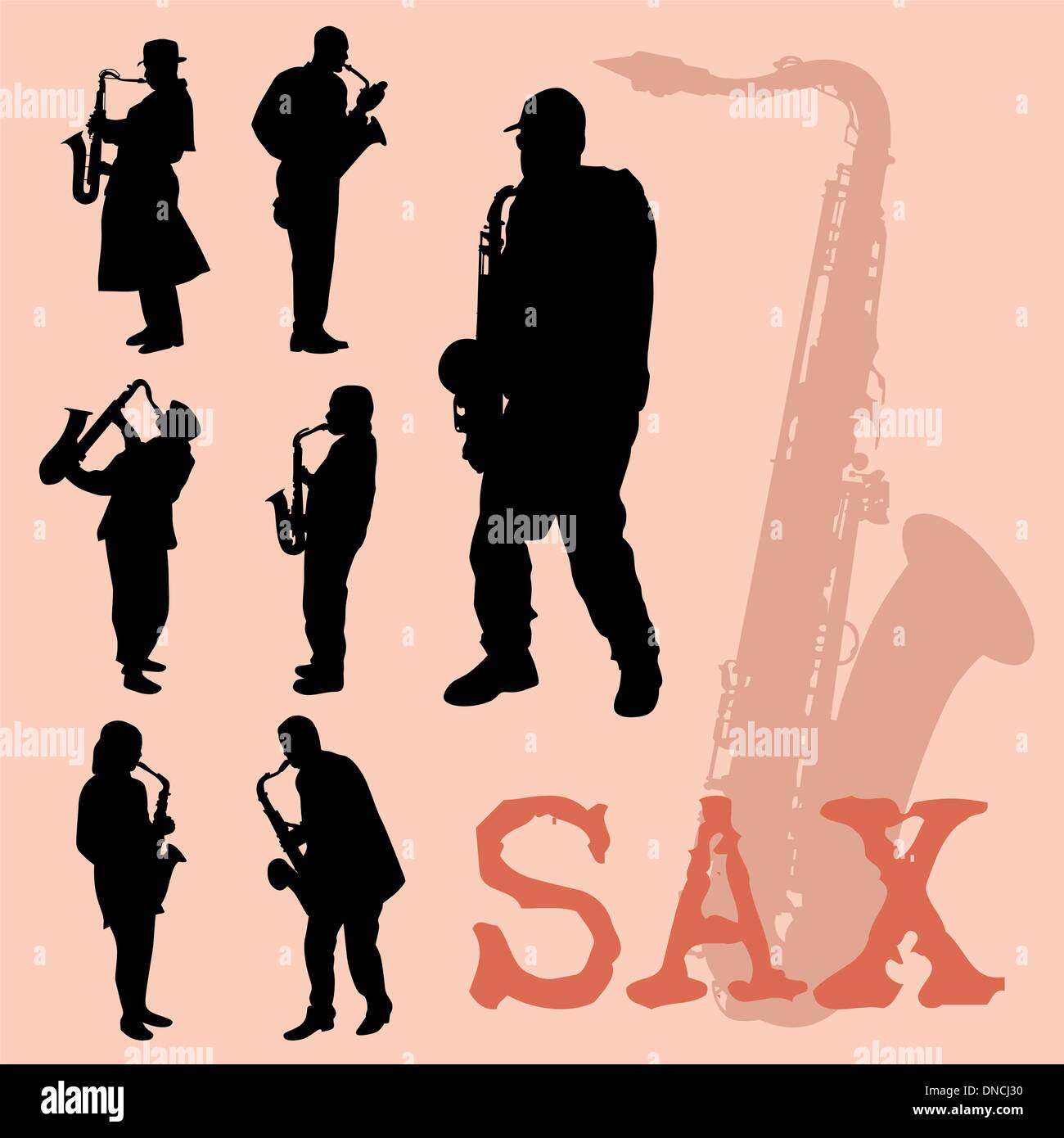 Sax players Stock Vector Images Alamy