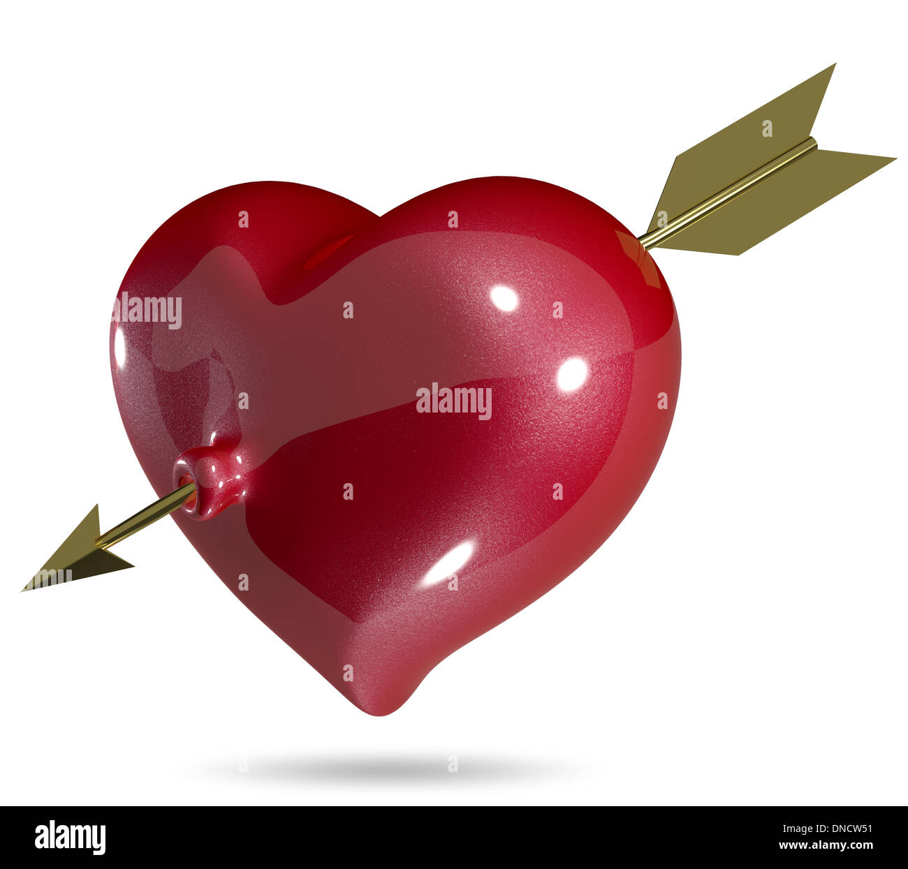 3d illustration symbolic red heart on a white background Stock Photo ...