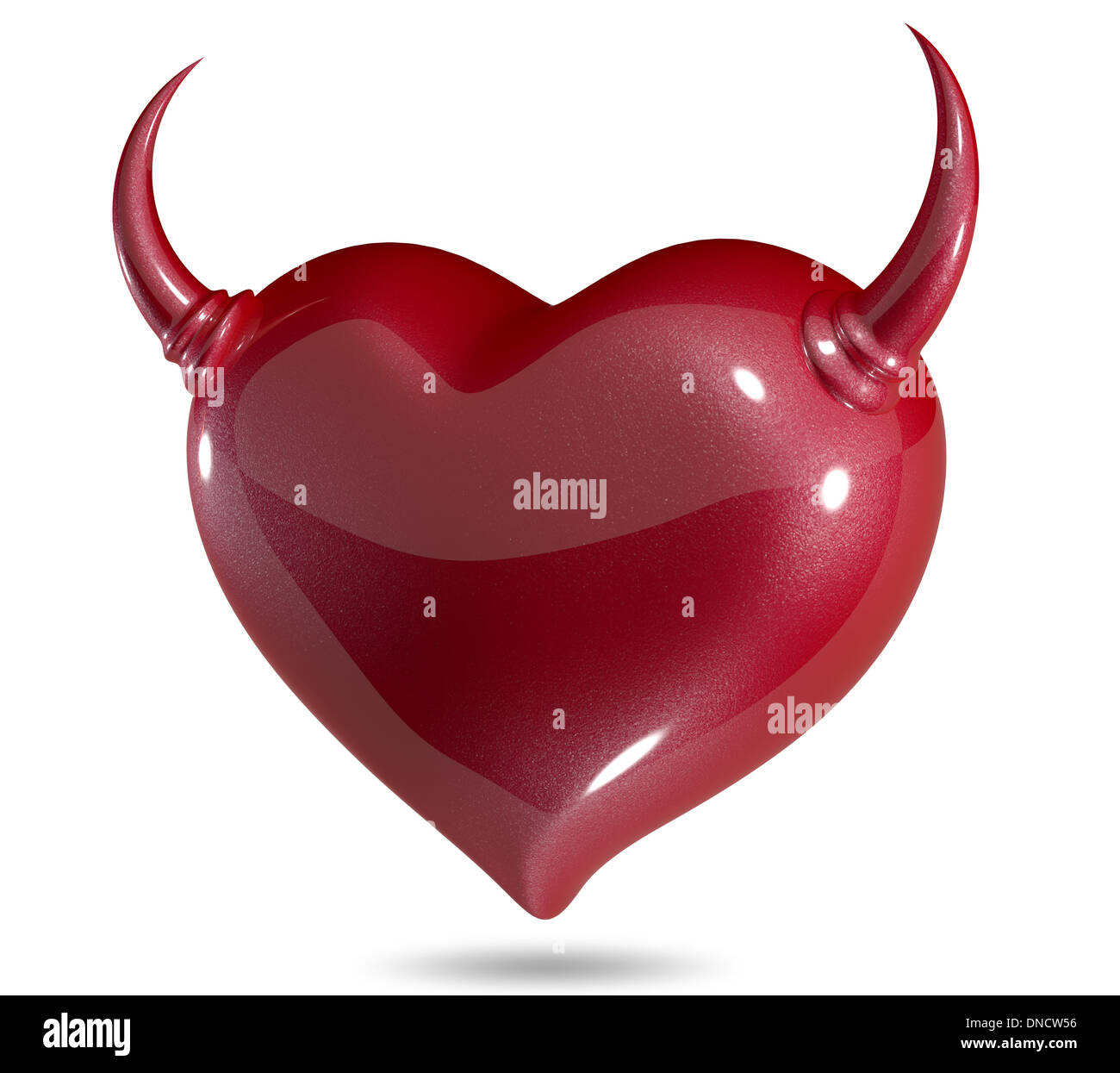 3d illustration symbolic red heart on a white background Stock Photo ...