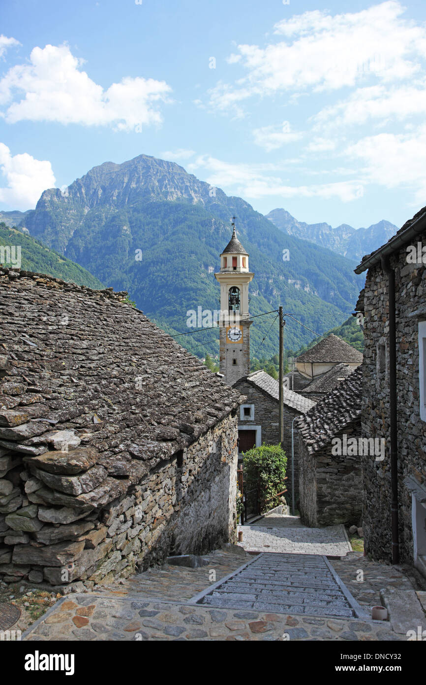 Switzerland, Canton Ticino, Verzasca Valley, Sonogno Stock Photo