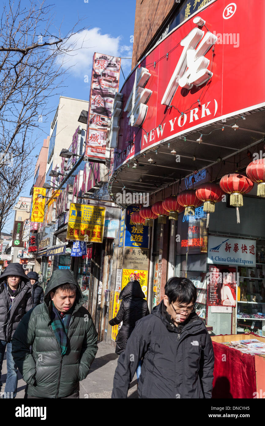 Flushing, Queens, New York, is now the second largest Chinatown in USA, behind SF Stock Photo