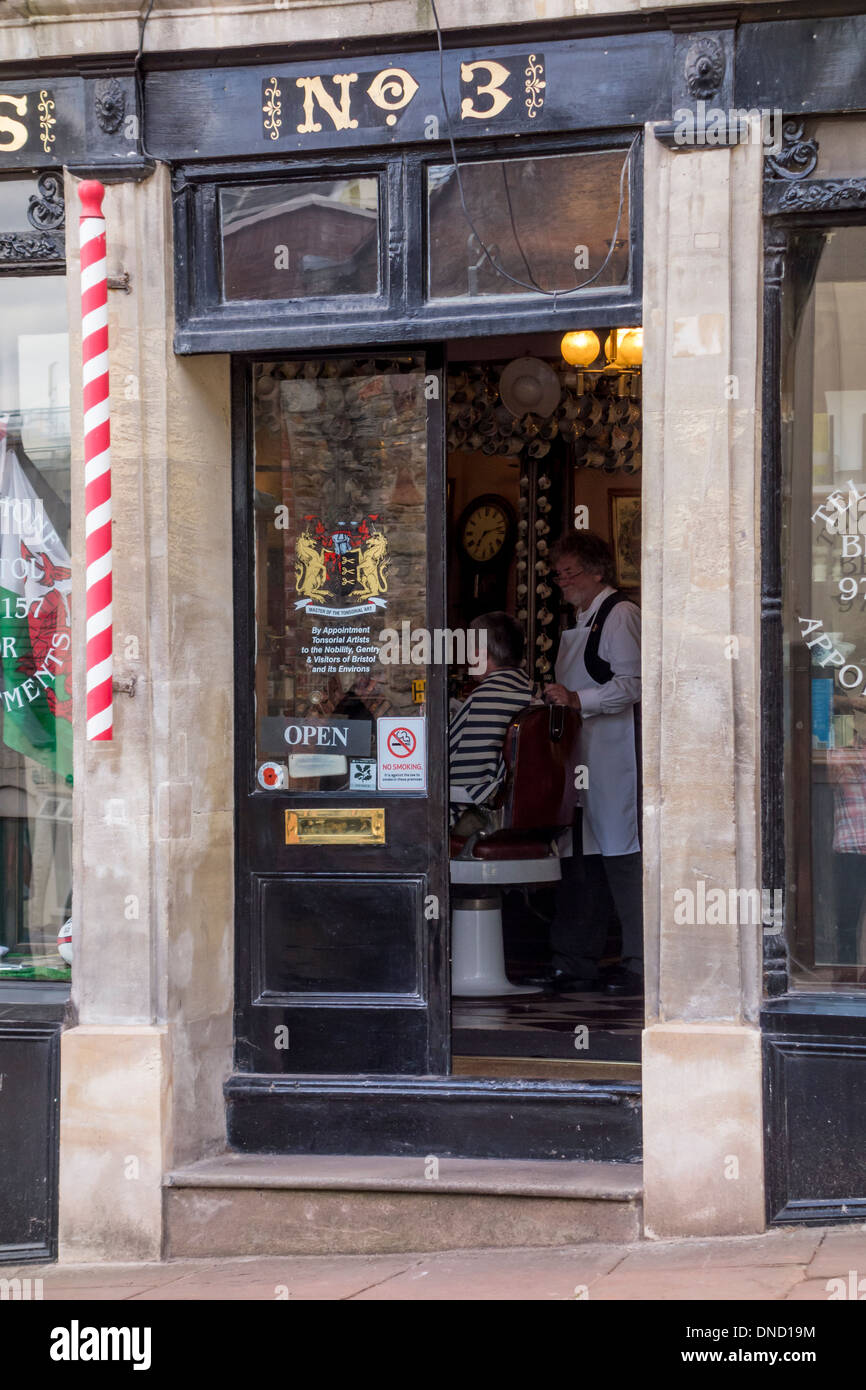 Mr Swanton's Barber shop in Bristol, UK Stock Photo