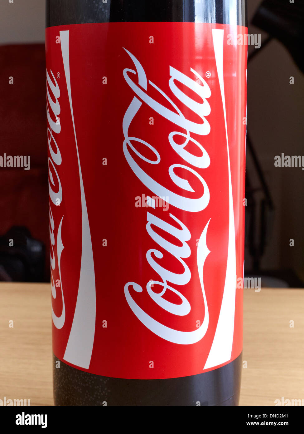 Bottle of Coca Cola showing logo Stock Photo