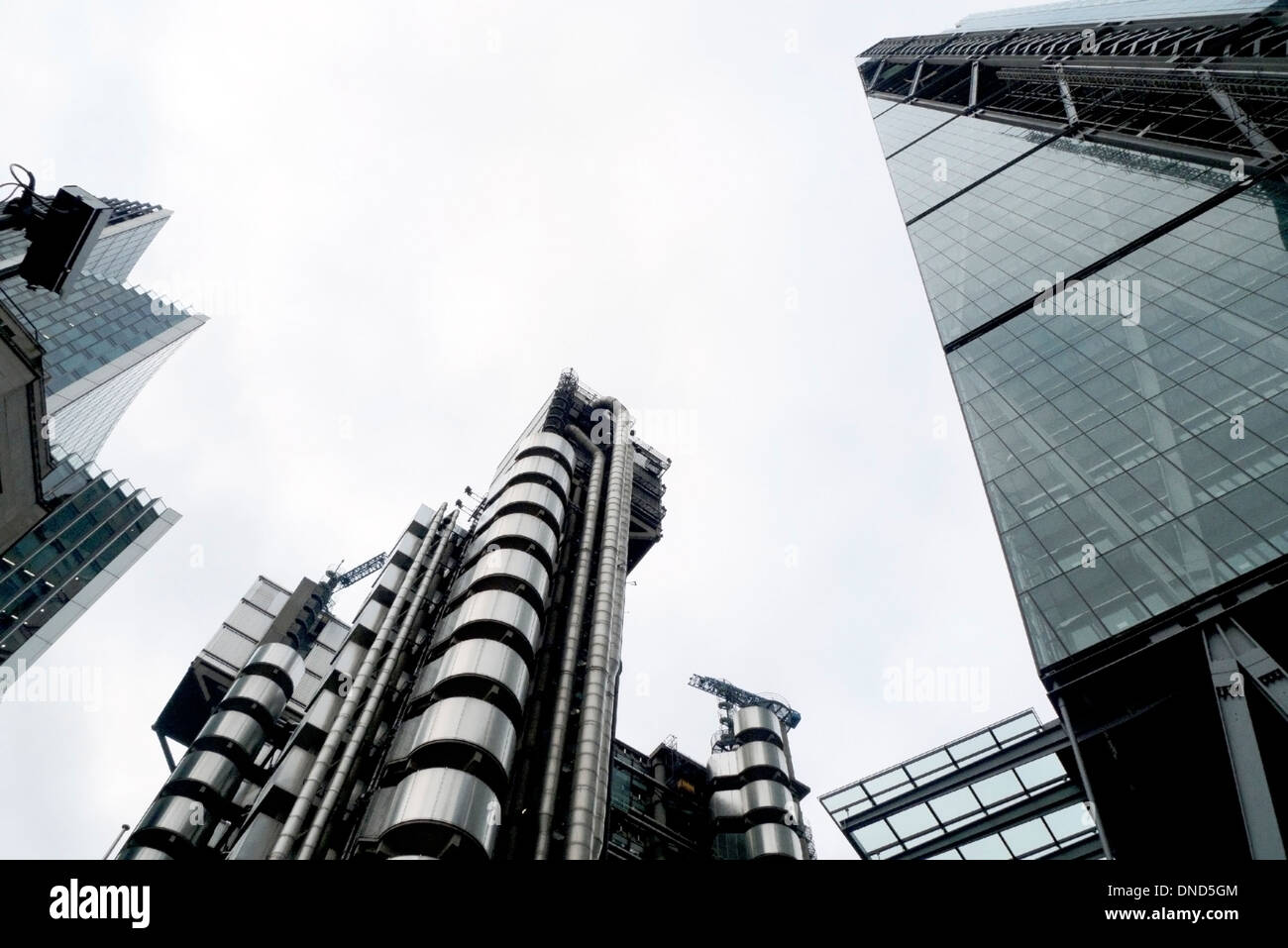 View of Lloyds Building, Willis Building and Leadenhall Building in the City of London UK KATHY DEWITT Stock Photo