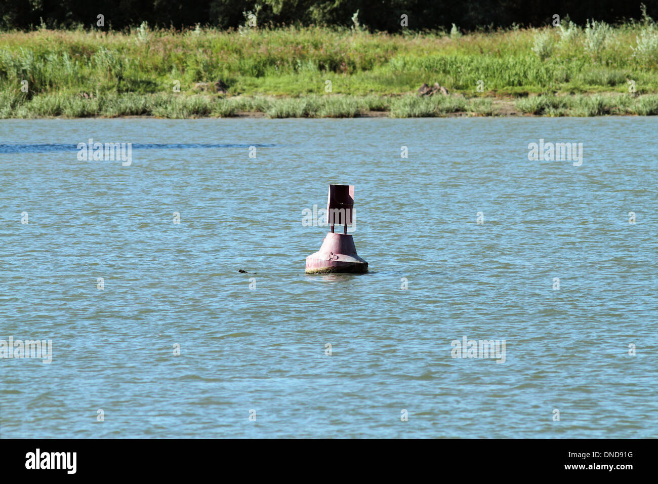 old rusty buoy on Danube river, Romania Stock Photo