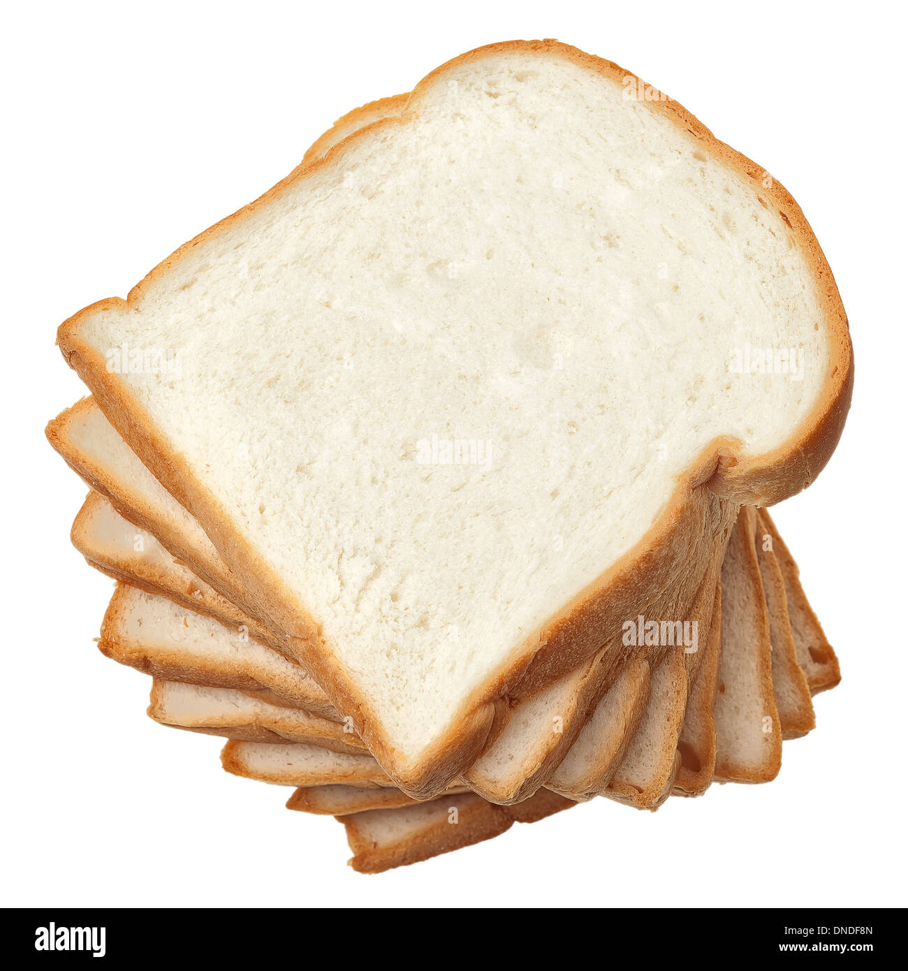 Stack of sliced bread on white background Stock Photo - Alamy