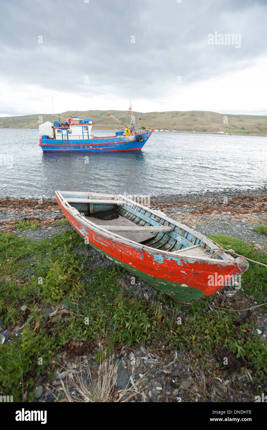 fishing boat, Strait of Magellan, chile, south america Stock Photo