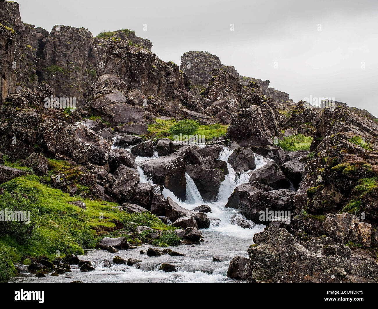 Thingvellir - tectonic and volcanic environment as a rift valley Stock ...
