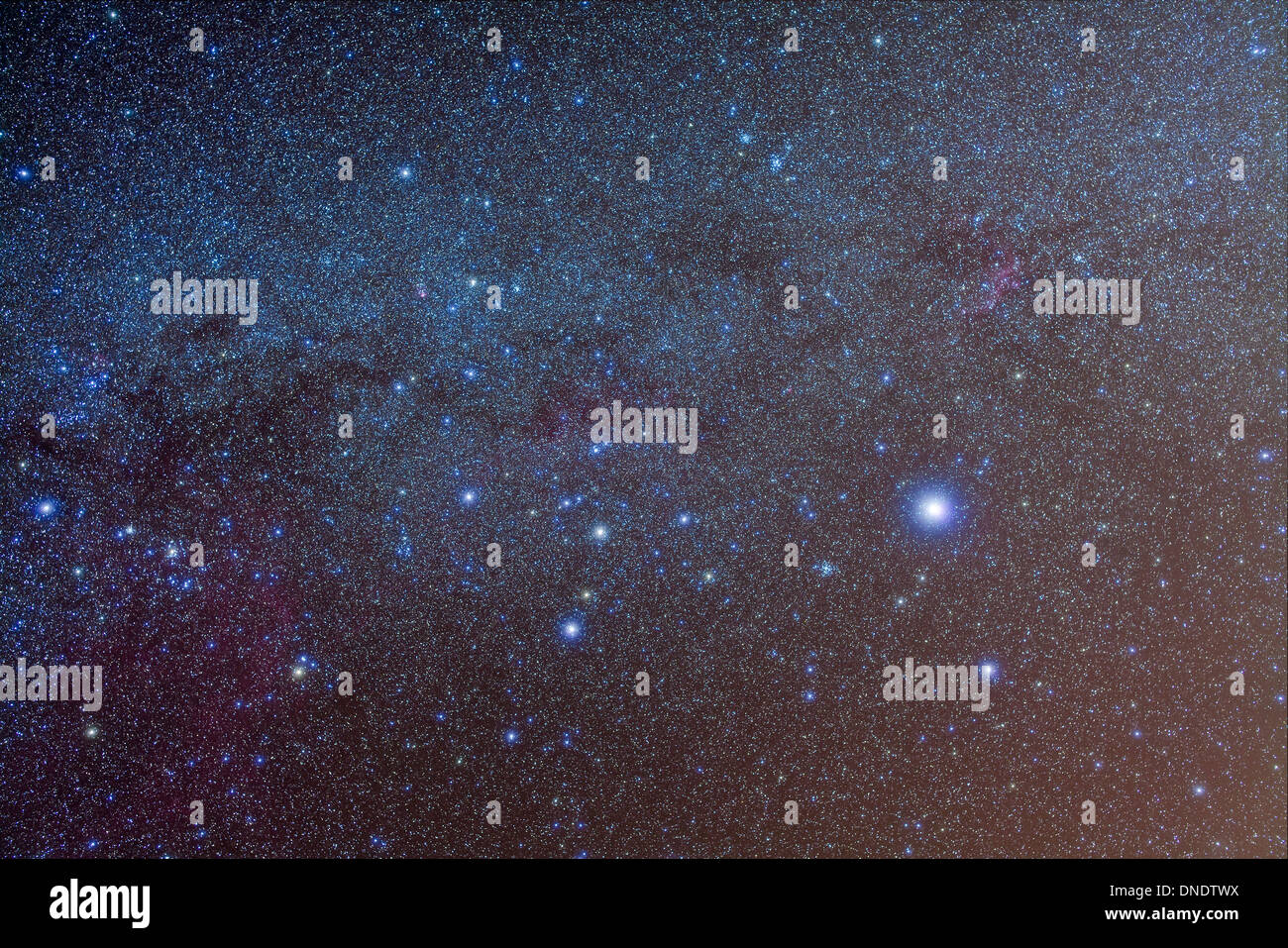 The constellation of Canis Major with nearby deep sky objects. Stock Photo