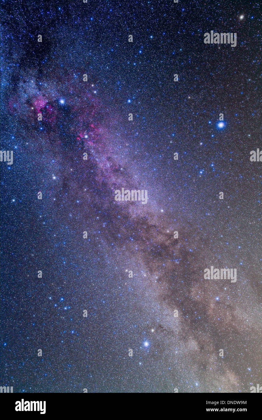 Summer Triangle area of the northern summer Milky Way. Stock Photo