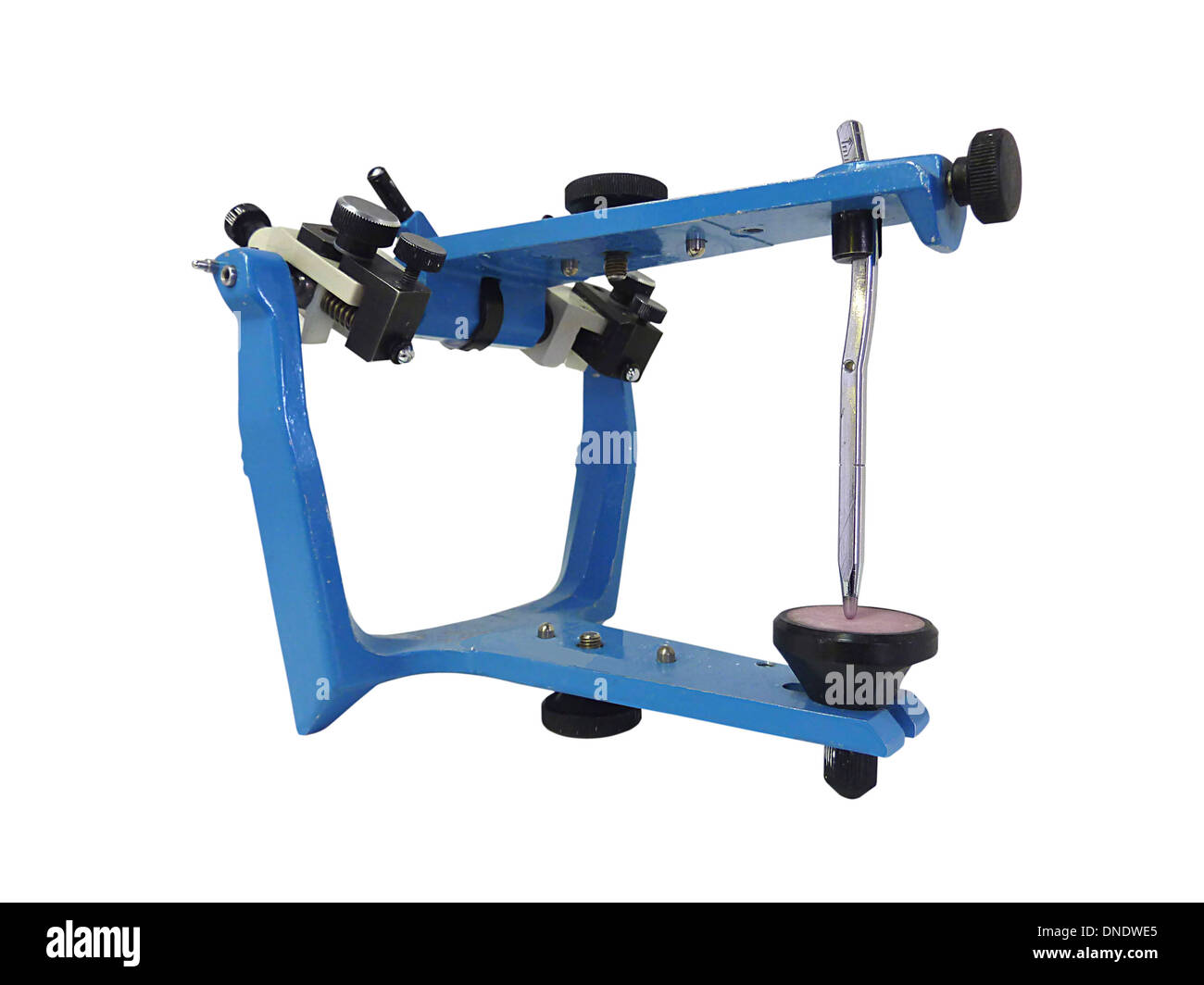 Blue metallic articulator used in dentistry Stock Photo Alamy
