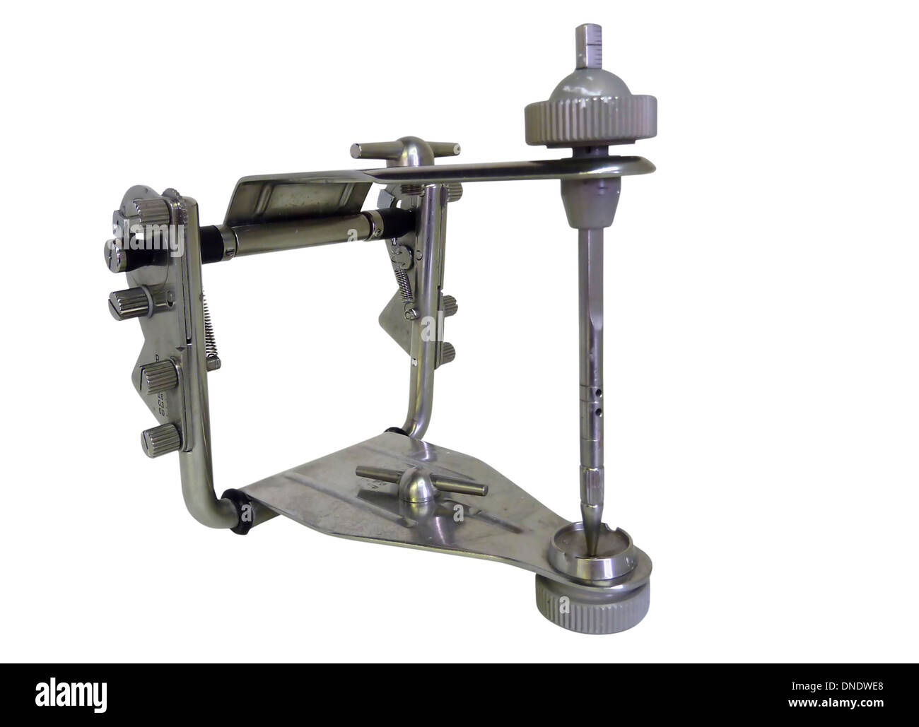 Grey metallic articulator used in dentistry Stock Photo Alamy