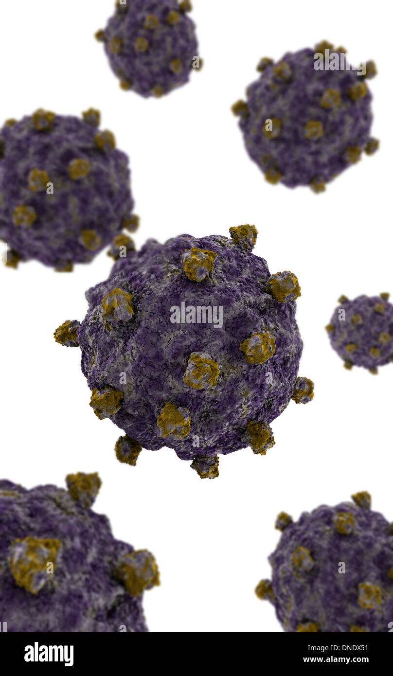 Conceptual image of coxsackievirus. Stock Photo