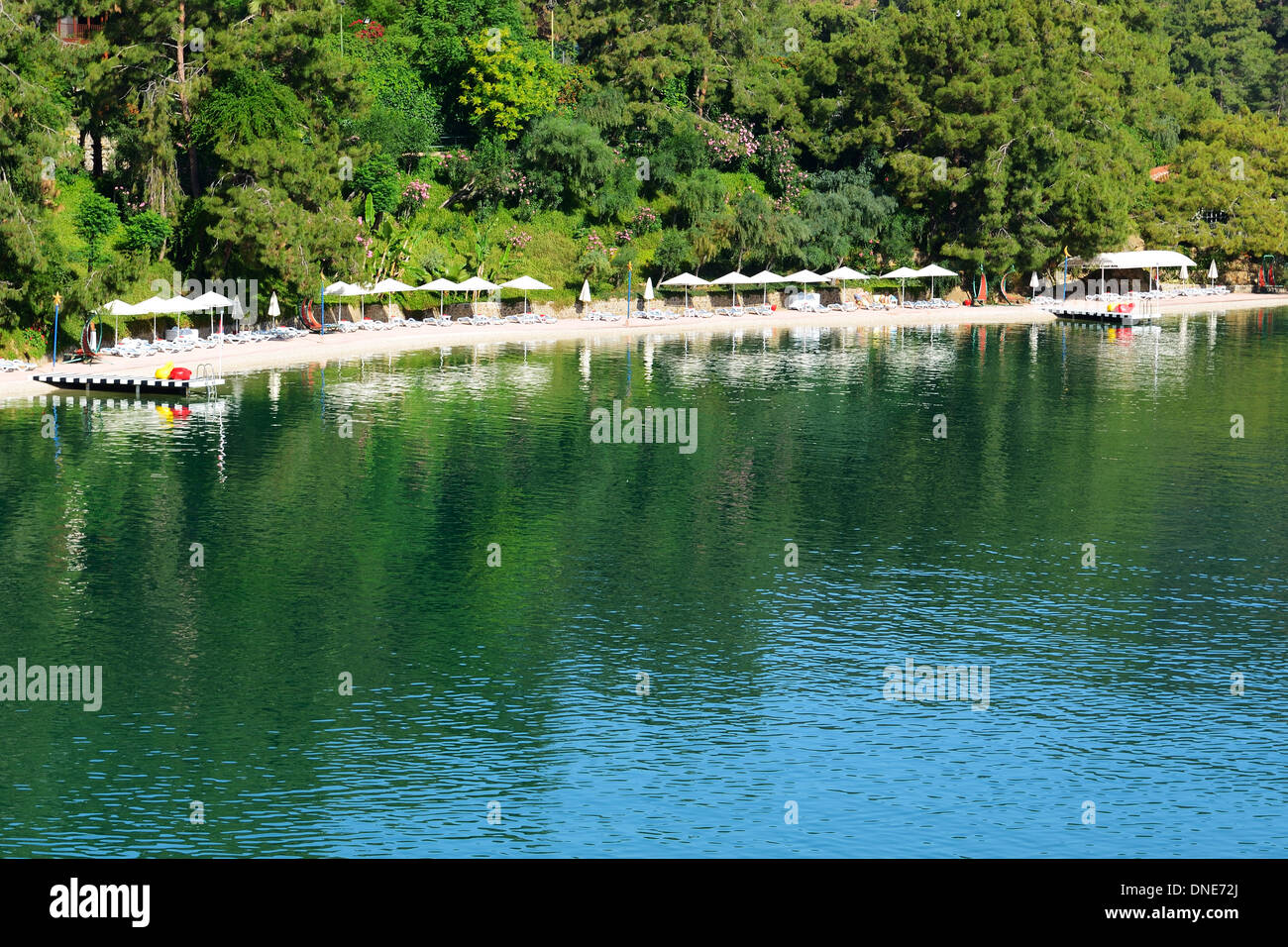 Beach of luxury hotel, Fethiye, Turkey Stock Photo Alamy