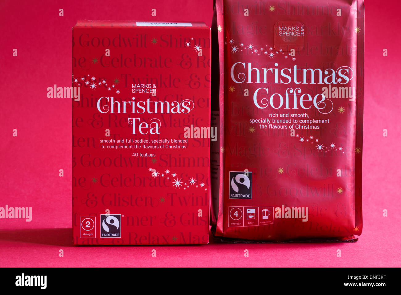 packets of Fairtrade Marks & Spencer Fairtrade Christmas tea and
