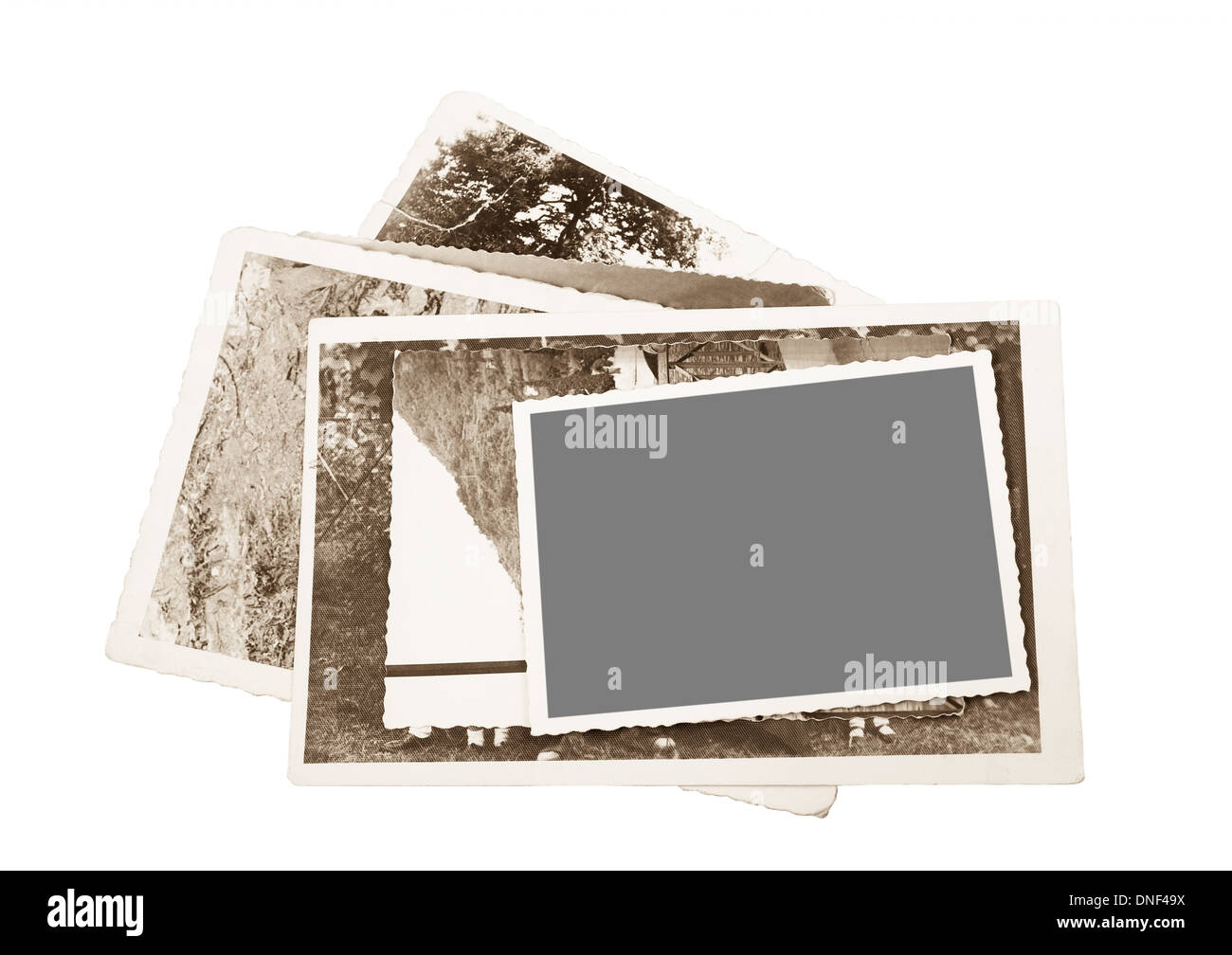 old pictures frame isolated on white Stock Photo