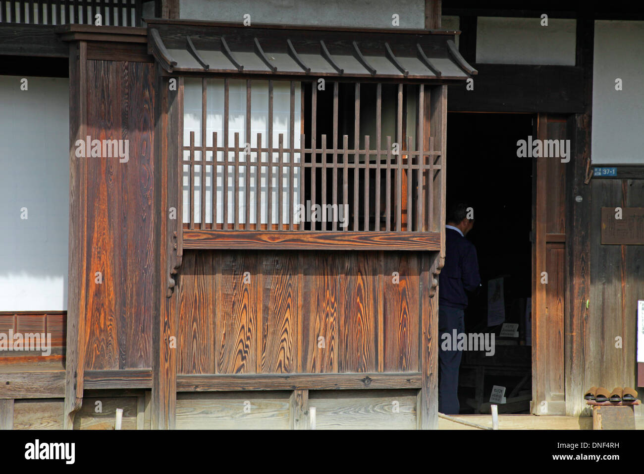 Sliding door pocket of old Japanese house Tokyo Japan Stock Photo Alamy