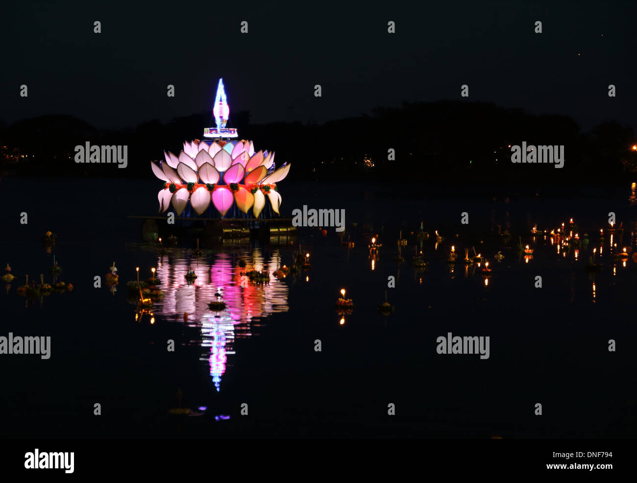 Loy kratong festival of thailand Stock Photo