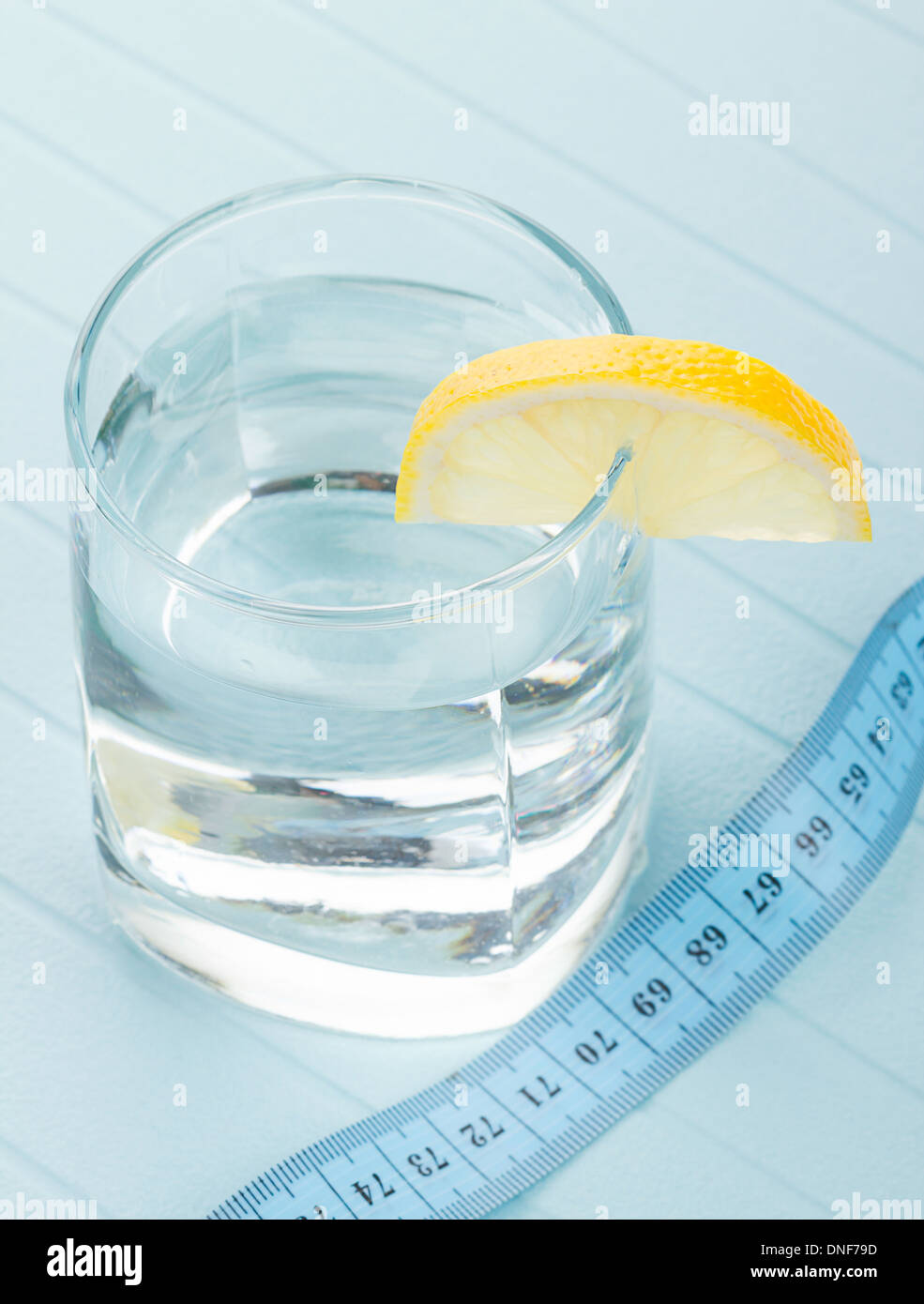 Pure water for healthy life with measure tape Stock Photo