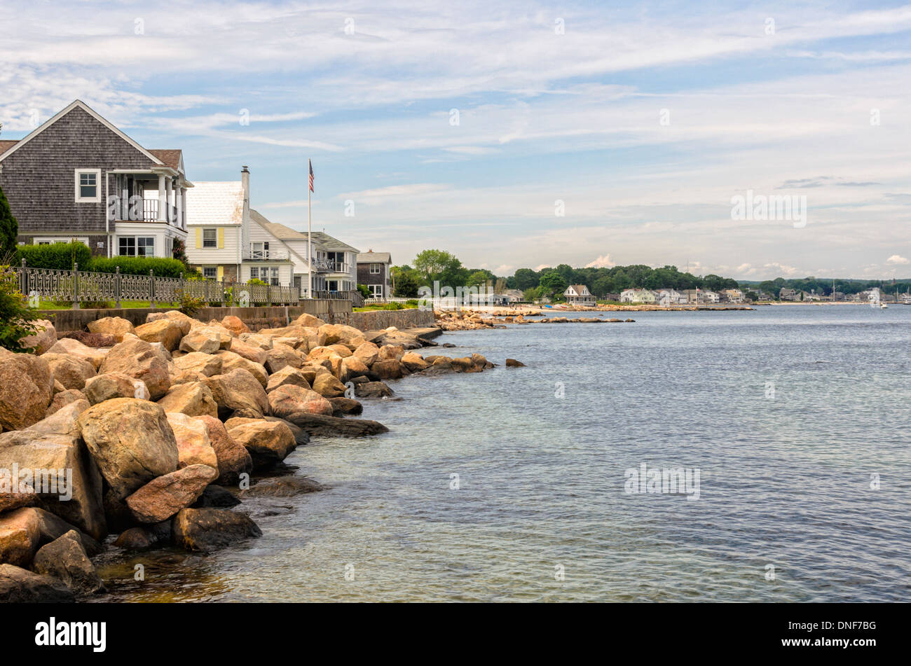 Summer in Niantic, Connecticut looking from Black Point Beach Club to Stock Photo: 64873972 - Alamy