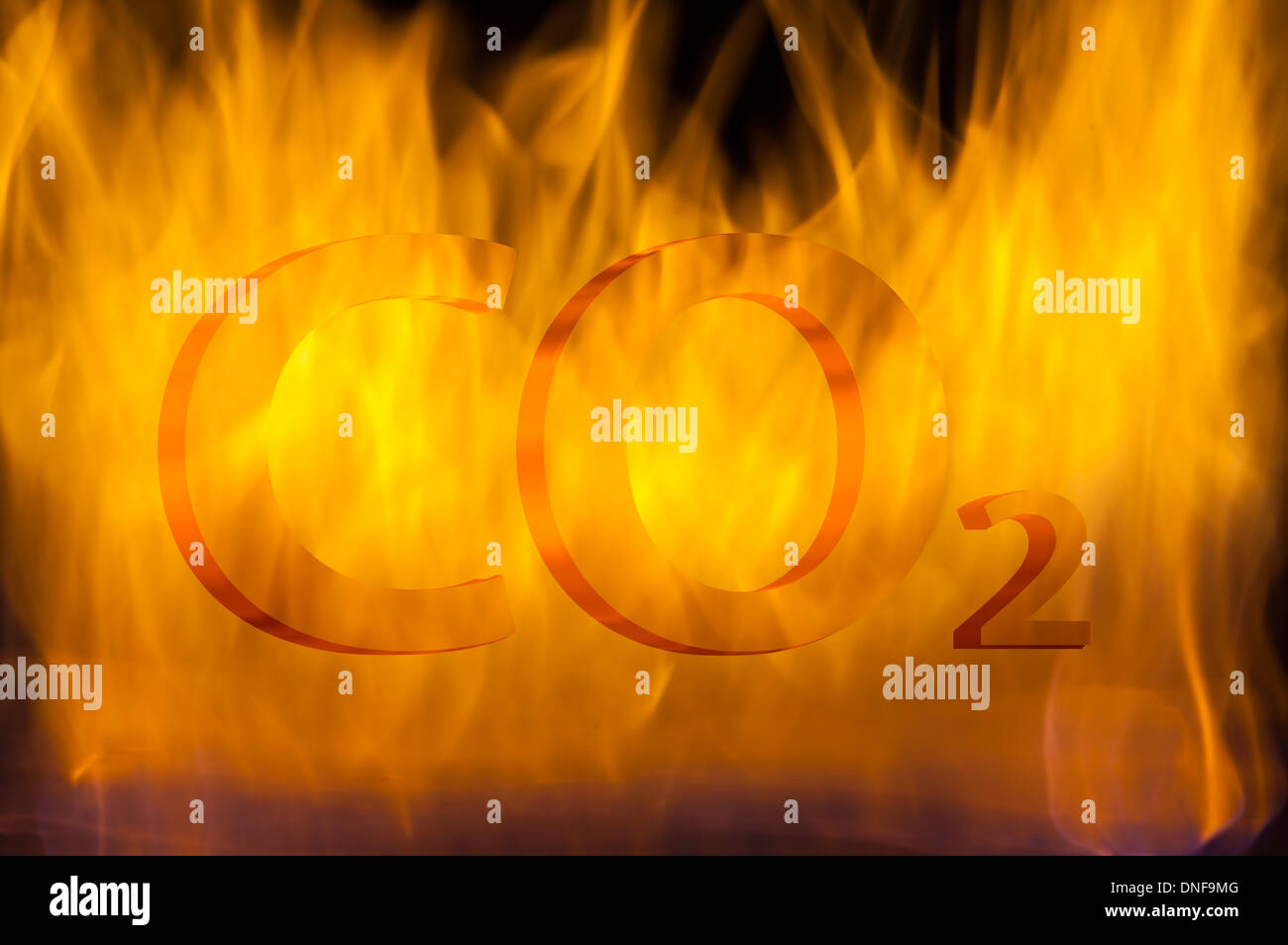 Burning fire generating carbon dioxide (CO2 Stock Photo Alamy
