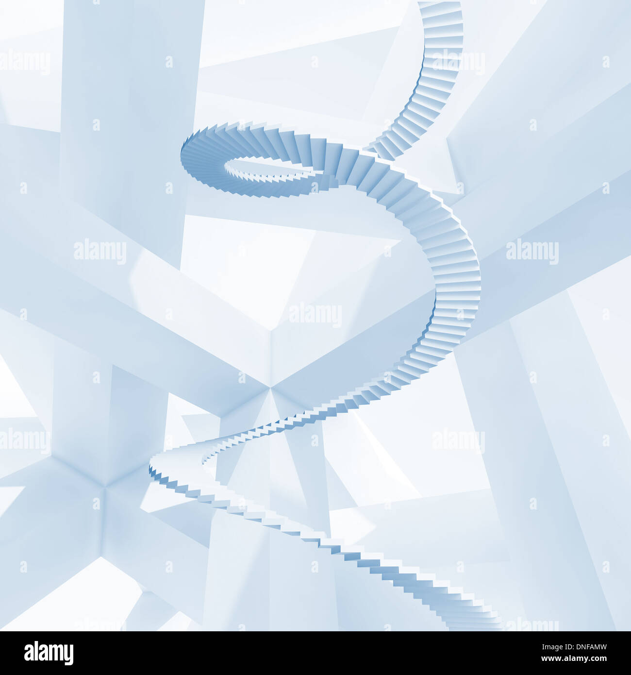 Abstract blue 3d background with spiral stairs Stock Photo - Alamy