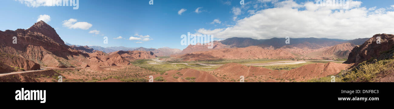 Reserva Natural Manejada, Quebrada de las Conchas, Salta, Argentinia, Panoramic Image composed of 7 Images Stock Photo