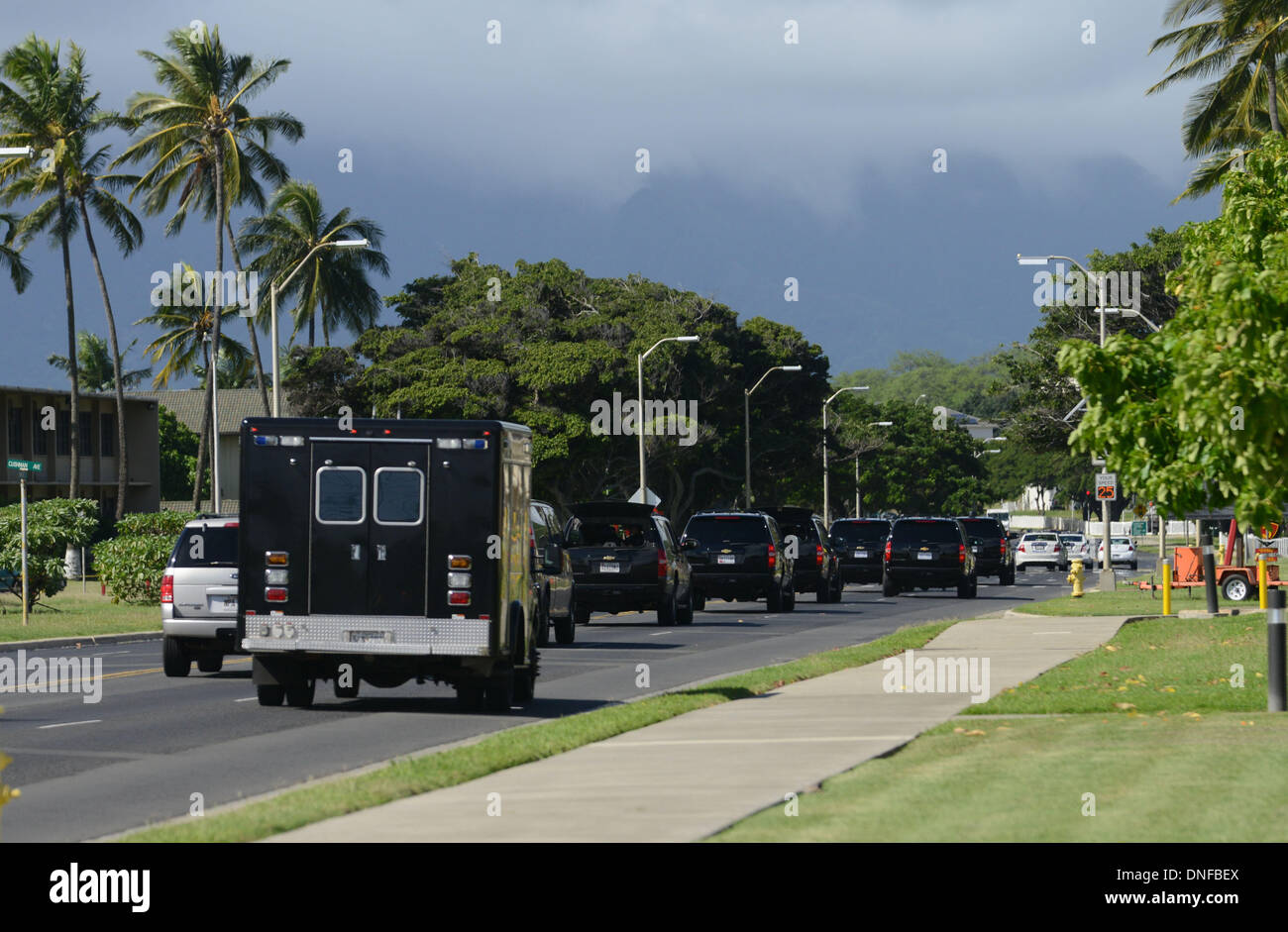 United States President Barack Obama rides in his armored SUV on his ...