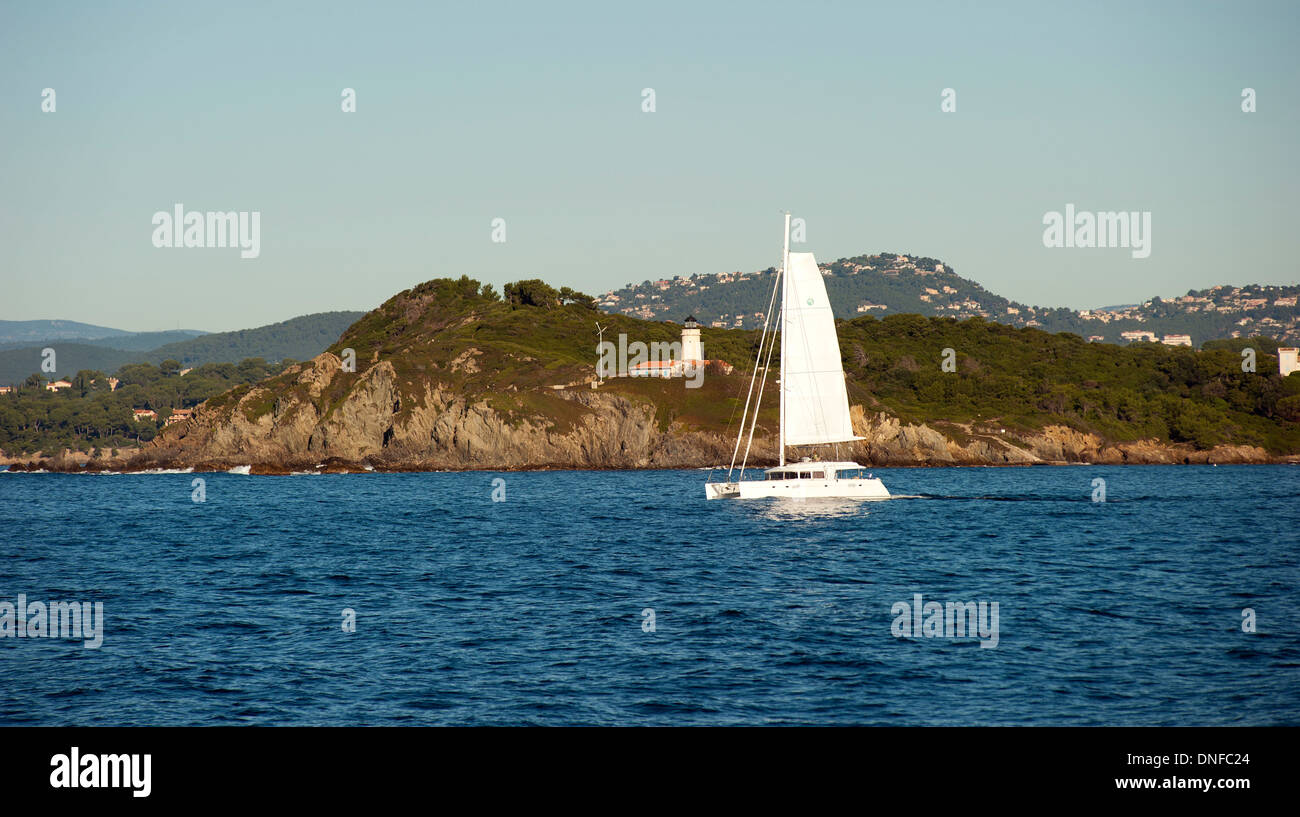 Scenic view of Port Cros National Park Hyeres France Stock Photo