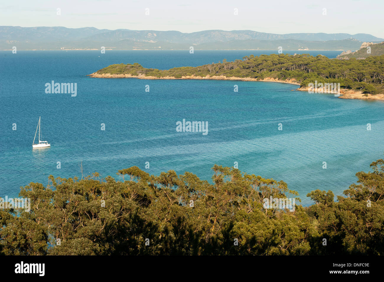 Scenic view of Port Cros National Park Hyeres France Stock Photo