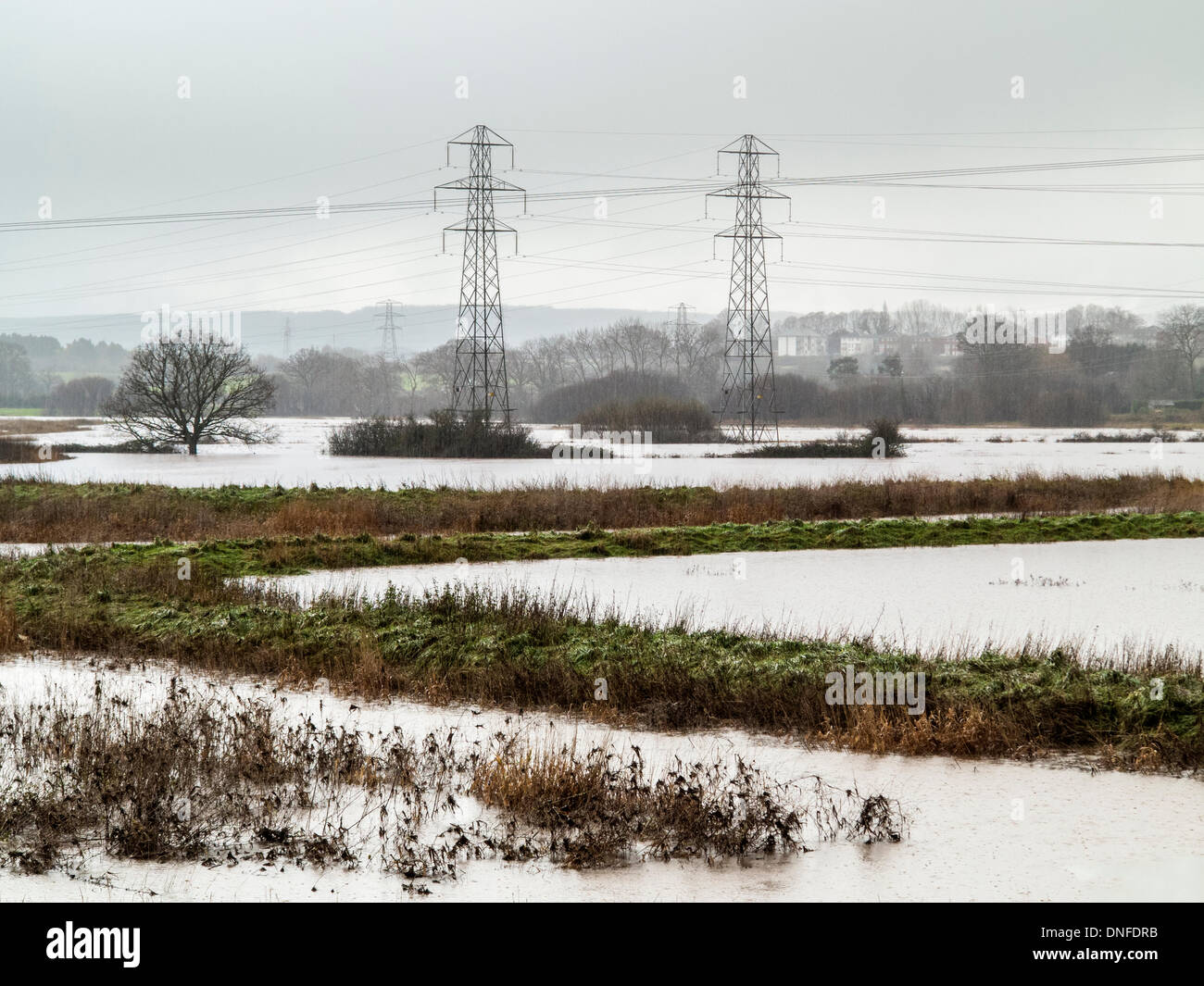 Exeter, UK. 25th Dec, 2013. Flooding near Exeter, Devon, England - Christmas Day 2013. Stormy weather has caused widespread flooding across the UK. Credit:  Lightworks Media/Alamy Live News Stock Photo