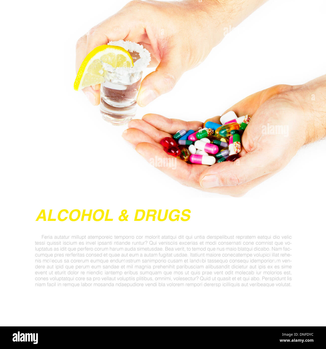 Alcohol and pill dangerous mix Stock Photo Alamy