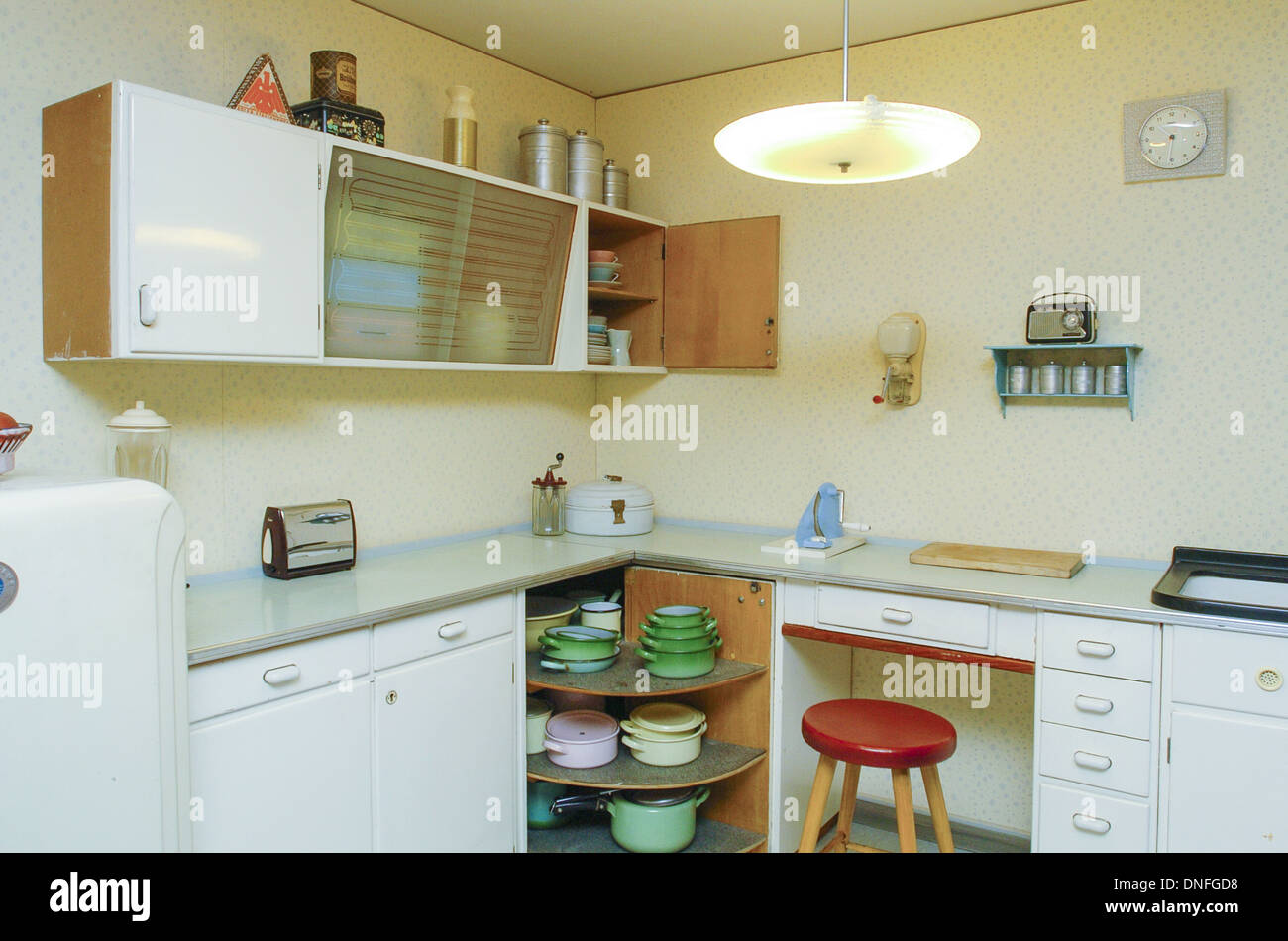 Apartment In 50s Style Kitchen Stock Photo 64881076 Alamy