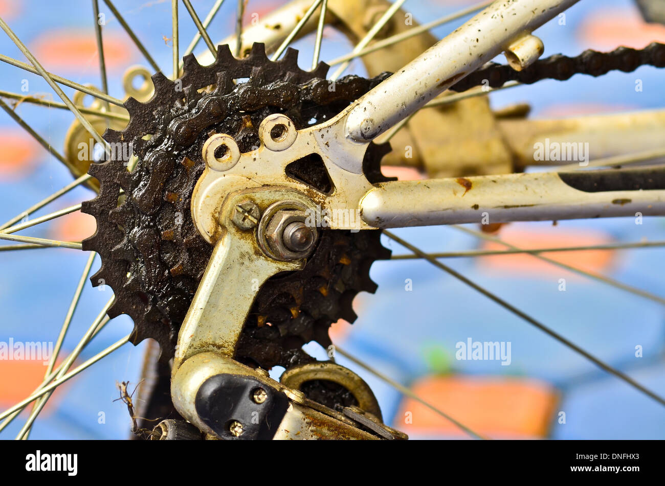 Bicycle dirty chain Stock Photo - Alamy