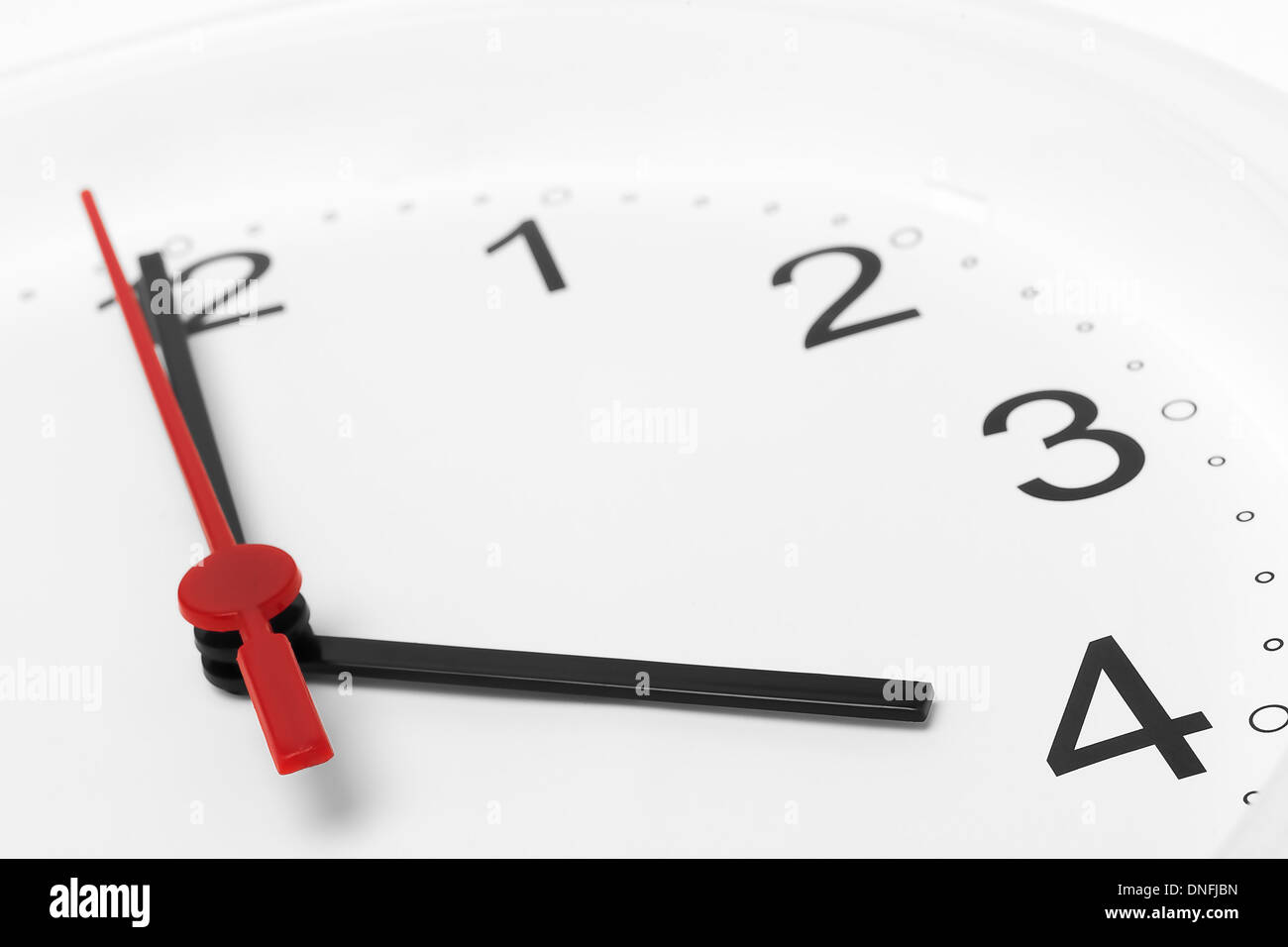 Clock face showing business working time on white background Stock ...