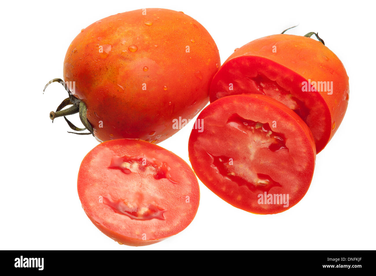 Tomato with water droplets isolated on white background Stock Photo - Alamy