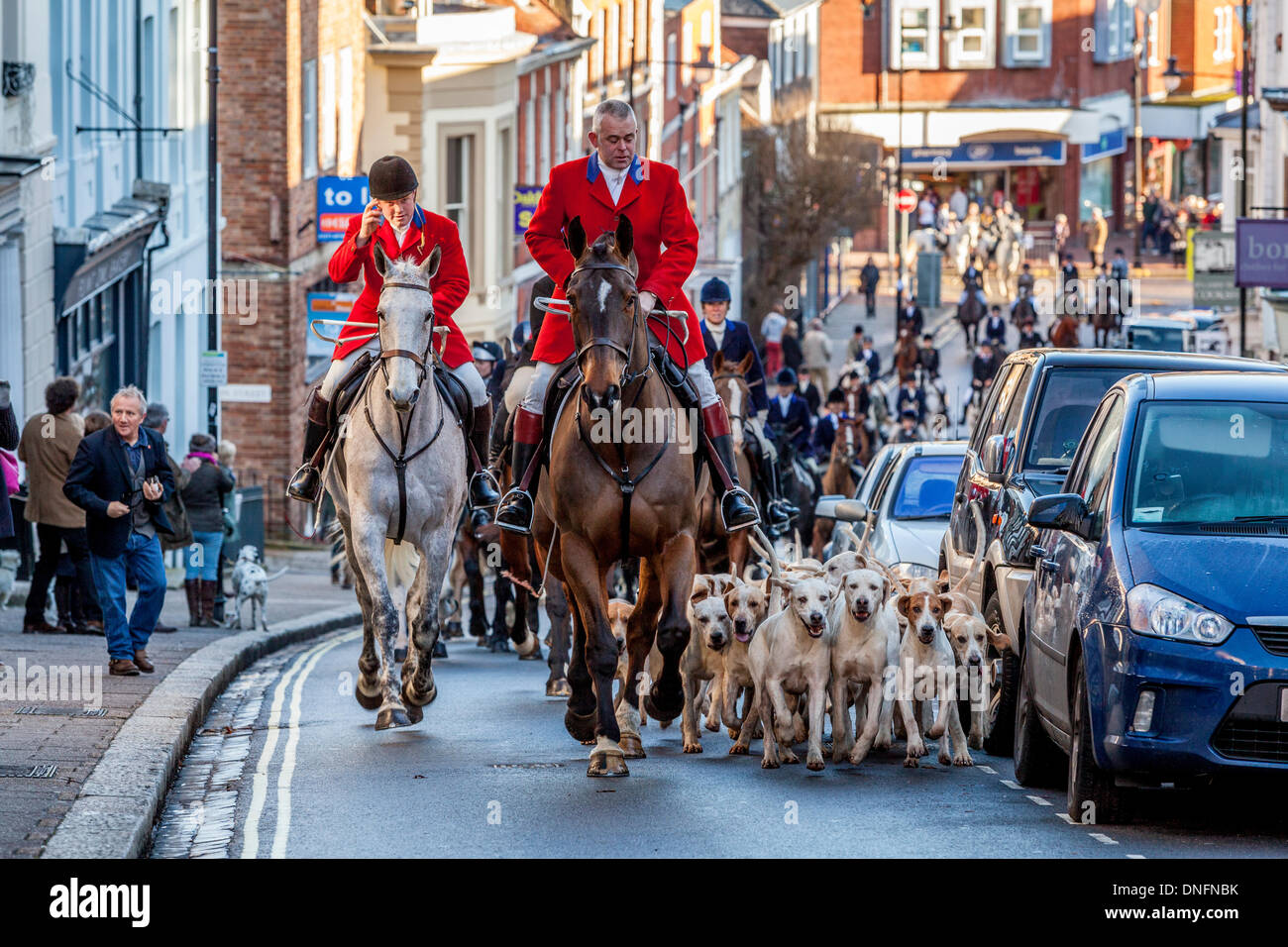 Lewes, UK. 26th Dec, 2013. Members of the Southdown and Eridge Hunt at their Annual Boxing Day Meeting in the Market Town of Lewes, Sussex, UK. Lewes 26 December 2013 © Grant Rooney/Alamy Live News Stock Photo