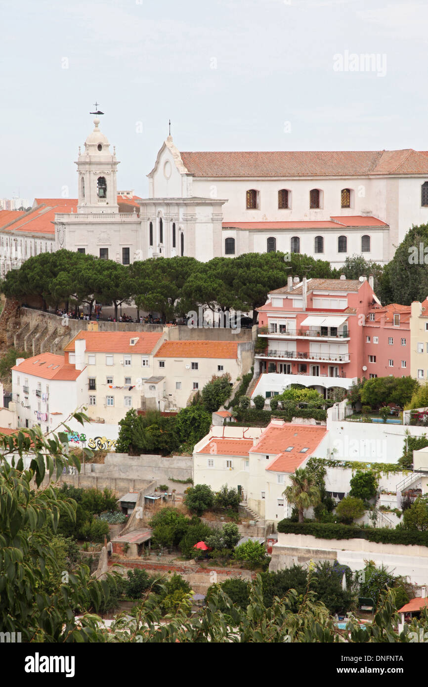 View of the Grace Church / Igreja da Graça, Lisbon Stock Photo