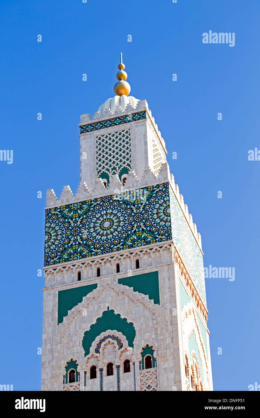Tower from the Hassan II Mosque Casablanca Morocco Stock Photo
